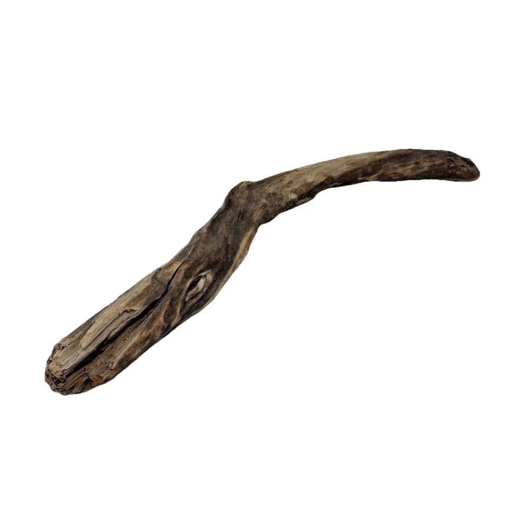 Bent California Driftwood with Burnt Patina & Natural Bend – Sculptural Wood